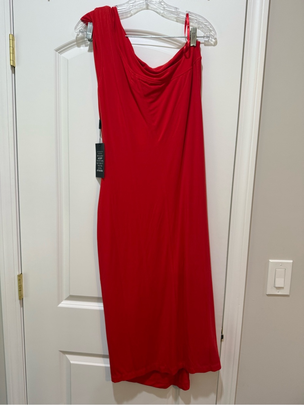 White House Black Market Red One-Shoulder Cocktail Dress